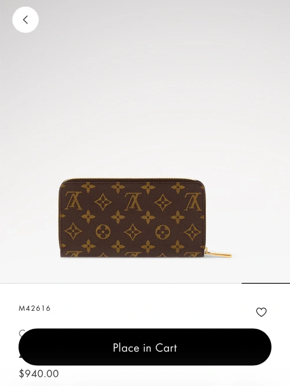 Louis Vuitton Brown Monogram Zip Around Card Holder Wallet